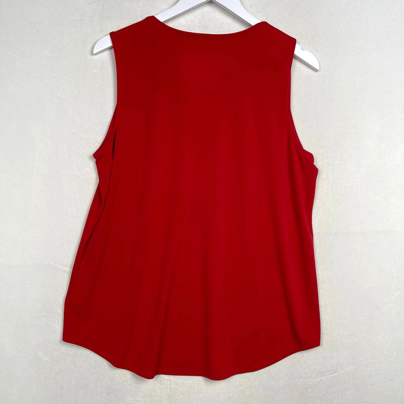 NWT Chicos 2 Red with Gold‎ Zipper Tank Polyester/Spandex Blend, Women’s Large - Picture 4 of 9